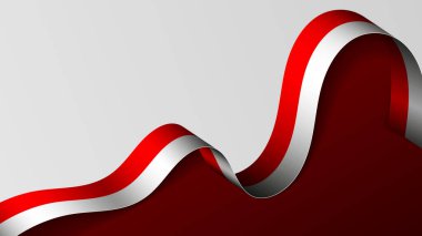 Endonezya kurdele bayraklı arka planı. Etki elementi yapmak istediğiniz kullanım için.