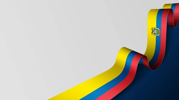 Εκουαδόρ Κορδέλα Φόντο Σημαία Στοιχείο Του Αντίκτυπου Για Χρήση Που — Διανυσματικό Αρχείο