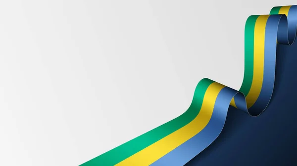 Gabon Ribbon Flag Background Element Impact Use You Want Make — Stock Vector