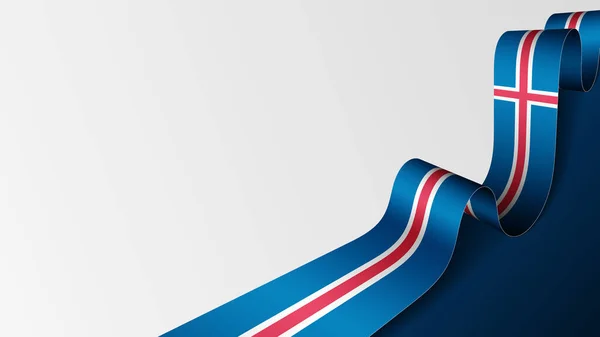 Исландский Флаг Ленты Фон Элемент Воздействия Использования Хотите Сделать — стоковый вектор