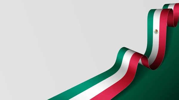 Mexicaanse Lint Vlag Achtergrond Effectelement Voor Het Gebruik Dat Ervan — Stockvector