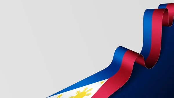 菲律宾丝带旗帜背景 影响的因素 你想利用它 — 图库矢量图片