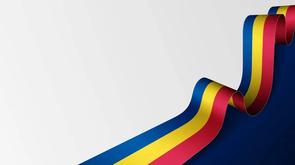 Ρουμανικό Φόντο Κορδέλα Σημαία Στοιχείο Του Αντίκτυπου Για Χρήση Που — Διανυσματικό Αρχείο
