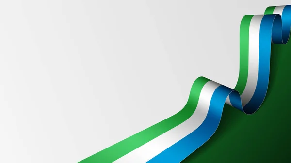 Sierra Leone Szalag Zászló Háttér Ütközési Elem Használni Kívánt Használni — Stock Vector