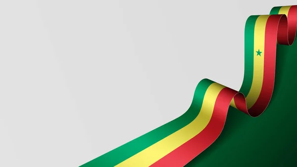 Wstążka Senegalu Tle Flagi Element Wpływu Wykorzystanie Które Chcesz Niego — Wektor stockowy