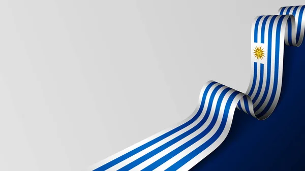 Уругвайский Флаг Ленты Фон Элемент Воздействия Использования Хотите Сделать — стоковый вектор