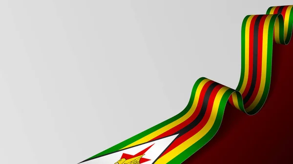 Zimbabwe Lint Vlag Achtergrond Effectelement Voor Het Gebruik Dat Ervan — Stockvector