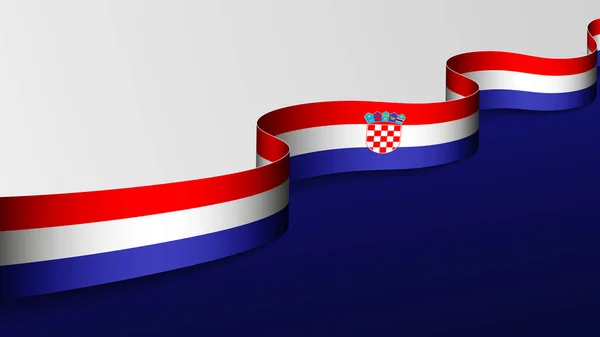 Fondo Bandera Cinta Croacia Elemento Impacto Para Uso Que Desea — Archivo Imágenes Vectoriales