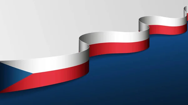 Tło Flagi Wstążki Republiki Czeskiej Element Wpływu Wykorzystanie Które Chcesz — Wektor stockowy