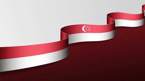 Singapore Ribbon Flag Background Element Impact Use You Want Make — Stock Vector