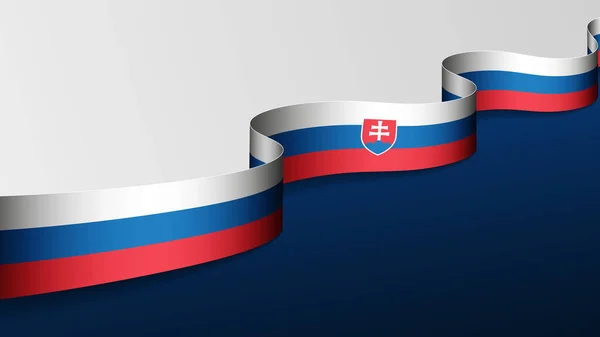 Σλοβακία Κορδέλα Φόντο Σημαία Στοιχείο Του Αντίκτυπου Για Χρήση Που — Διανυσματικό Αρχείο