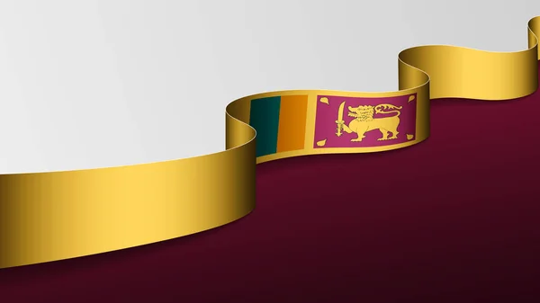 Σριλάνκα Κορδέλα Φόντο Σημαία Στοιχείο Του Αντίκτυπου Για Χρήση Που — Διανυσματικό Αρχείο