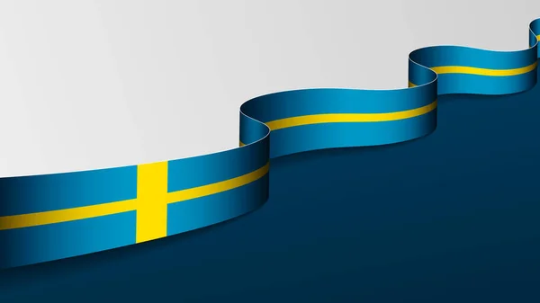 Шведский Флаг Ленты Фон Элемент Воздействия Использования Хотите Сделать — стоковый вектор