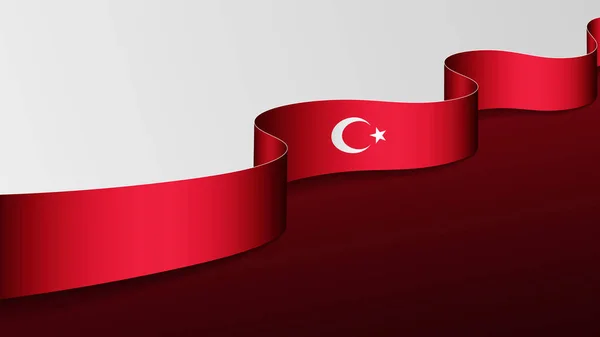 土耳其丝带旗帜背景 影响的因素 你想利用它 — 图库矢量图片