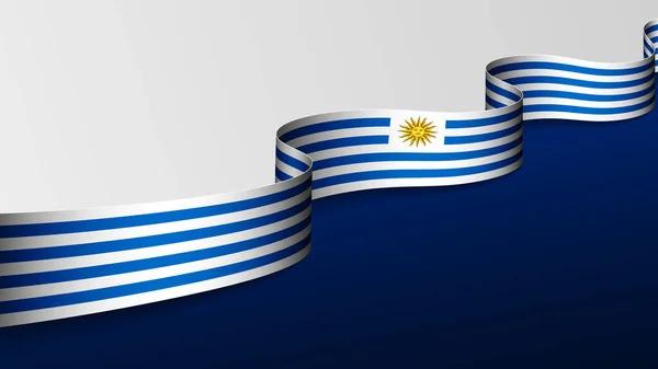 Uruguay Ribbon Flag Background Element Impact Use You Want Make — Stock Vector