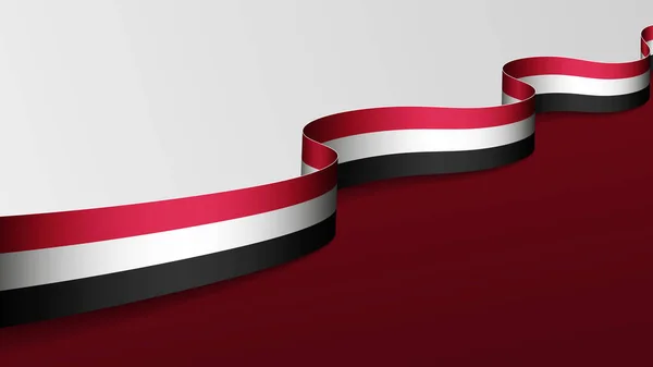 Yemen Ribbon Flag Background Element Impact Use You Want Make — Stock Vector