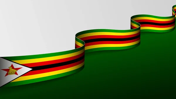 Zimbabwe Ribbon Flag Background Element Impact Use You Want Make — Stock Vector