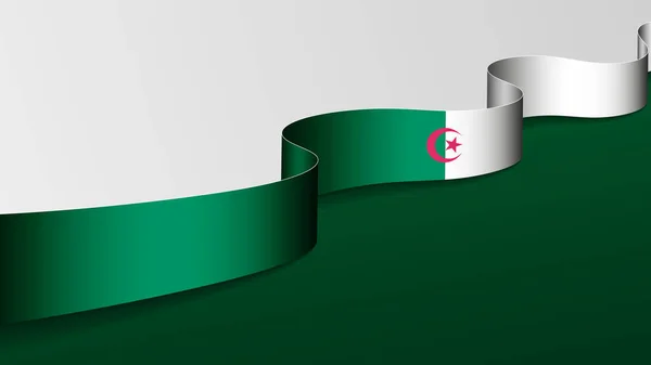 Algeria Ribbon Flag Background Element Impact Use You Want Make — Stock Vector