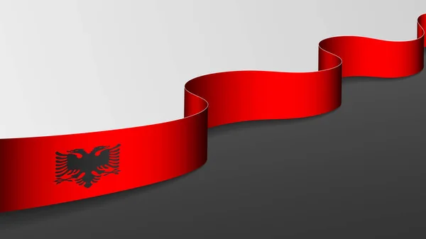 Flaga Wstążki Albanii Tle Element Wpływu Wykorzystanie Które Chcesz Niego — Wektor stockowy