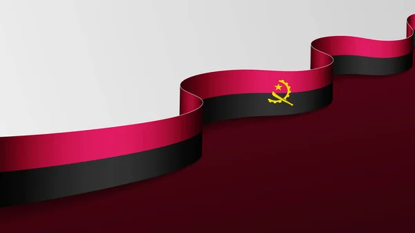 Wstążka Angola Tle Flagi Element Wpływu Wykorzystanie Które Chcesz Niego — Wektor stockowy
