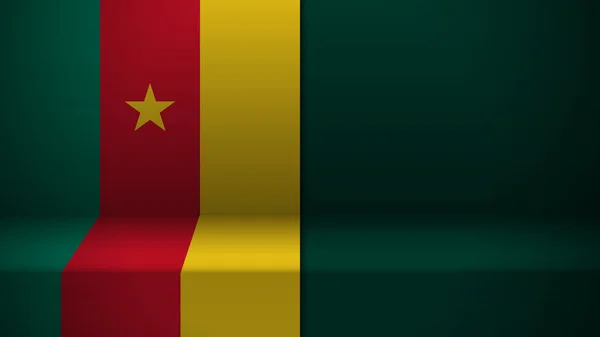 Achtergrond Met Vlag Van Kameroen Een Element Van Impact Voor — Stockvector