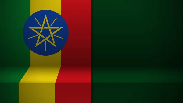 Achtergrond Met Vlag Van Ethiopië Een Element Van Impact Voor — Stockvector