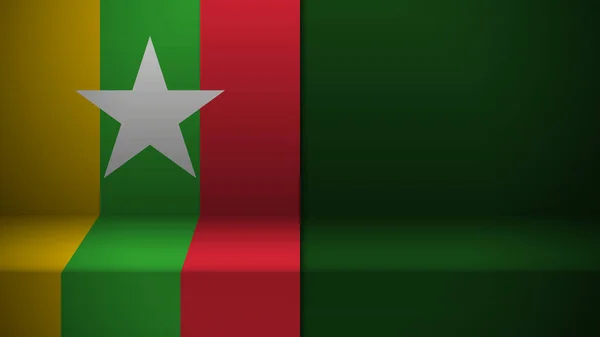3D背景 缅甸国旗 一个你想利用的影响因素 — 图库矢量图片