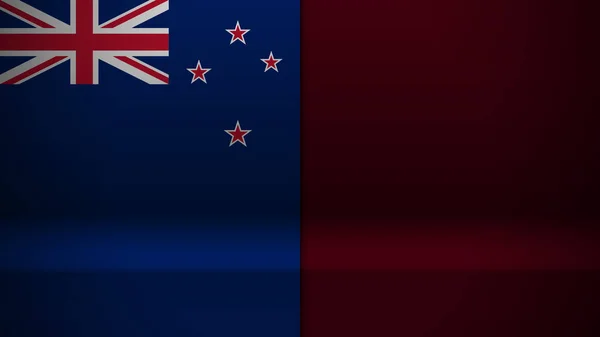 ニュージーランドの旗で3D背景 あなたがそれを作りたい使用のための影響の要素 — ストックベクタ
