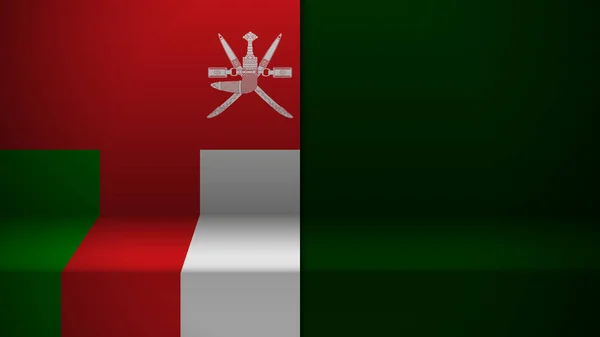 Fondo Con Bandera Omán Elemento Impacto Para Uso Que Quieres — Archivo Imágenes Vectoriales