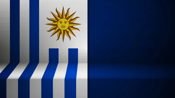 ウルグアイの国旗が描かれた3D背景 あなたがそれを作りたい使用のための影響の要素 — ストックベクタ