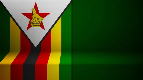 Achtergrond Met Vlag Van Zimbabwe Een Element Van Impact Voor — Stockvector