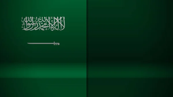 3次元の背景には サウジアラビアの国旗があります あなたがそれを作りたい使用のための影響の要素 — ストックベクタ