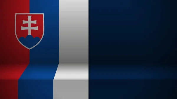 スロバキアの旗で3D背景 あなたがそれを作りたい使用のための影響の要素 — ストックベクタ