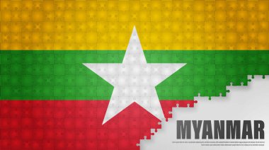 Myanmar yapboz arka planı. Etki elementi yapmak istediğiniz kullanım için.