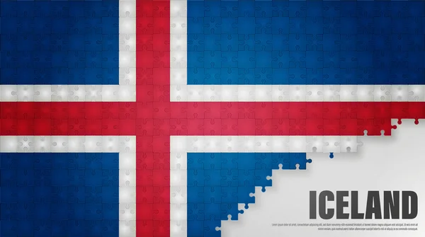 アイスランドのジグソーフラッグの背景 あなたがそれを作りたい使用のための影響の要素 — ストックベクタ