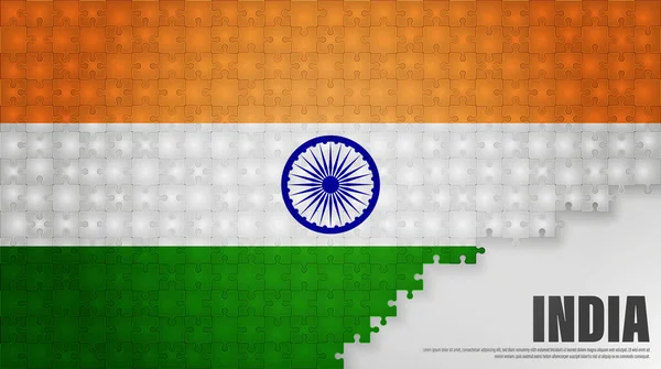 Indien Puzzle Flagge Hintergrund Element Der Wirkung Für Den Gebrauch — Stockvektor