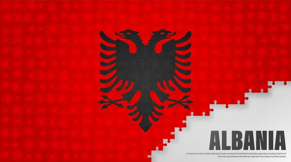 アルバニアジグソーフラッグの背景 あなたがそれを作りたい使用のための影響の要素 — ストックベクタ