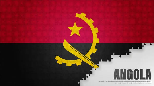 Angola Fondo Bandera Del Rompecabezas Elemento Impacto Para Uso Que — Archivo Imágenes Vectoriales