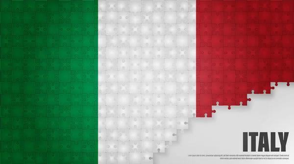 Italy Jigsaw Flag Background Element Impact Use You Want Make — Stock Vector