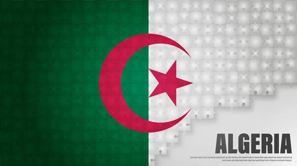 Algerien Puzzle Flagge Hintergrund Element Der Wirkung Für Den Gebrauch — Stockvektor