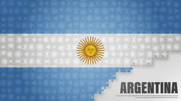 Argentina Jigsaw Flag Background Element Impact Use You Want Make — Stock Vector