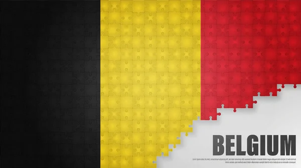 Belgio Jigsaw Bandiera Sfondo Elemento Impatto Uso Che Vuoi Fare — Vettoriale Stock
