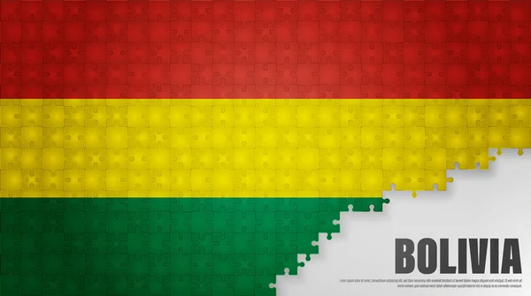 Bolivien Puzzle Flagge Hintergrund Element Der Wirkung Für Den Gebrauch — Stockvektor