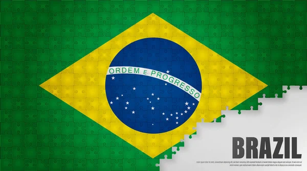 Brasil Jigsaw Flag Background Elemento Impacto Para Uso Que Você —  Vetores de Stock