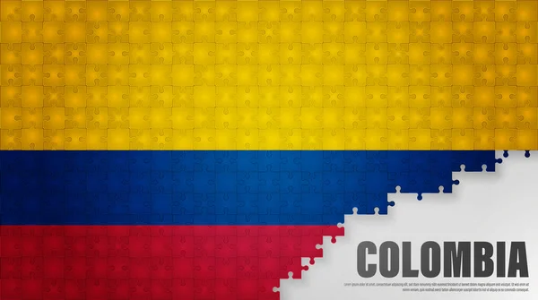 Colombia Jigsaw Flag Background Element Impact Use You Want Make — Stock Vector