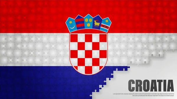 Horvátország Kirakós Zászló Háttér Ütközési Elem Használni Kívánt Használni Azt — Stock Vector