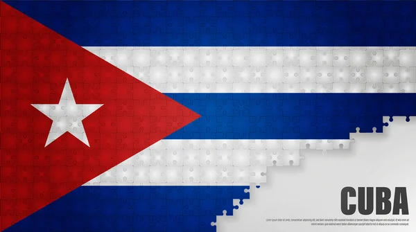 Cuba Fondo Bandera Del Rompecabezas Elemento Impacto Para Uso Que — Archivo Imágenes Vectoriales