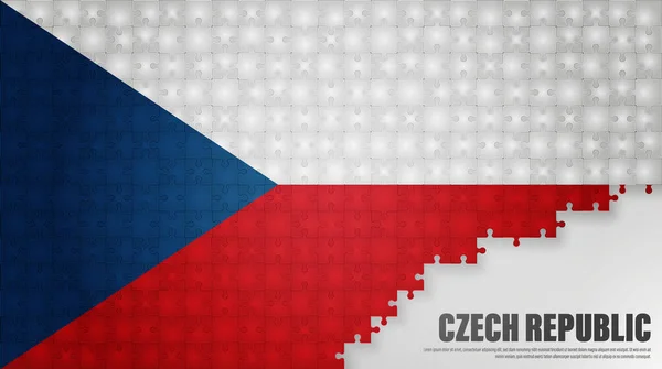 Czech Republic ジグソー フラッグの背景 あなたがそれを作りたい使用のための影響の要素 — ストックベクタ