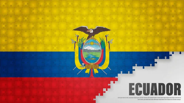 Ecuador Pussel Flagga Bakgrund Inslag Påverkan För Den Användning Vill — Stock vektor