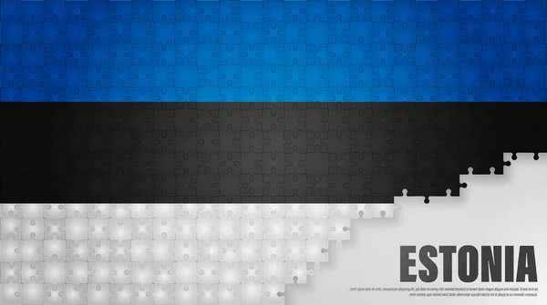 エストニアジグソーフラッグの背景 あなたがそれを作りたい使用のための影響の要素 — ストックベクタ